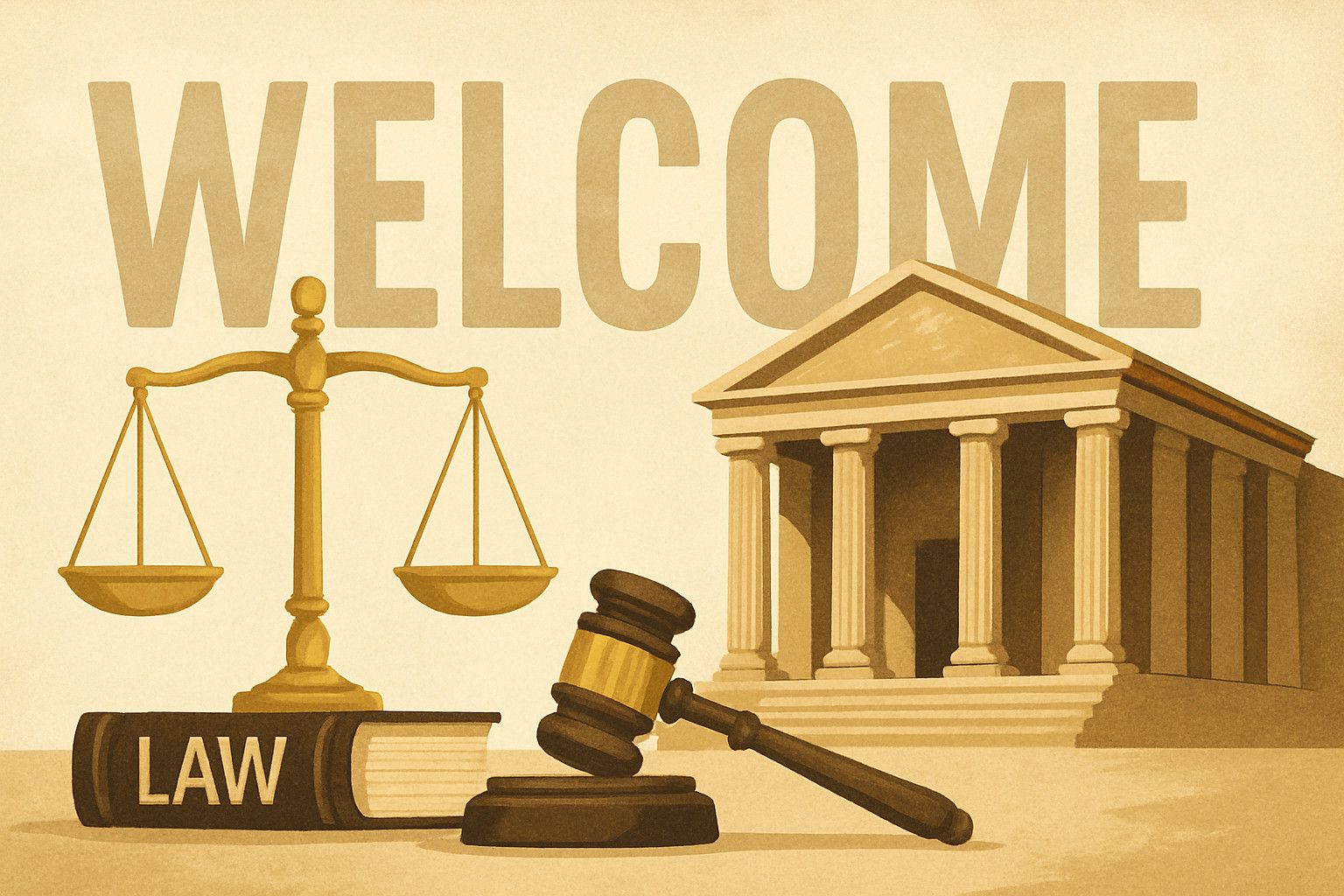 Welcome - law themed
